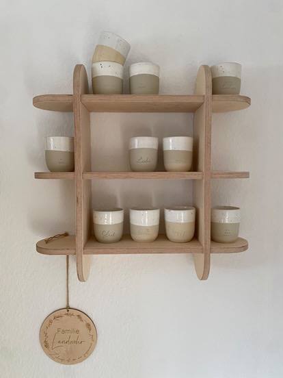 Round boeken wandkast | vakkenkast 3 planken - blank