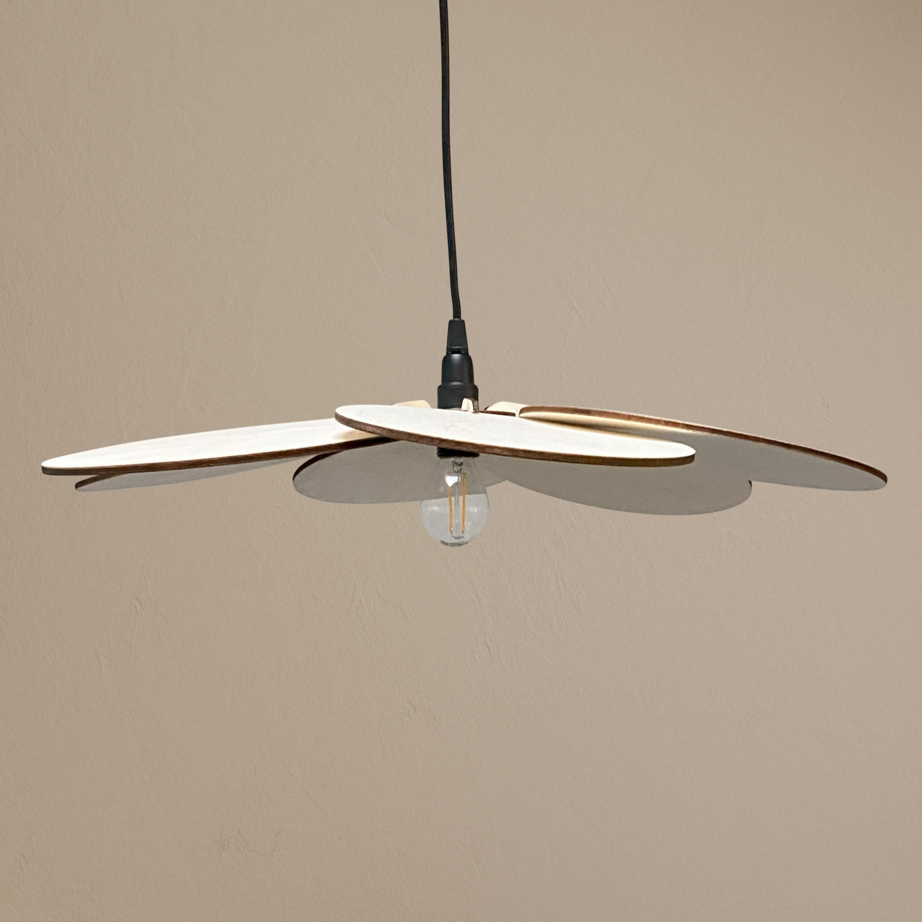 Houten hanglamp | Bloem - blank