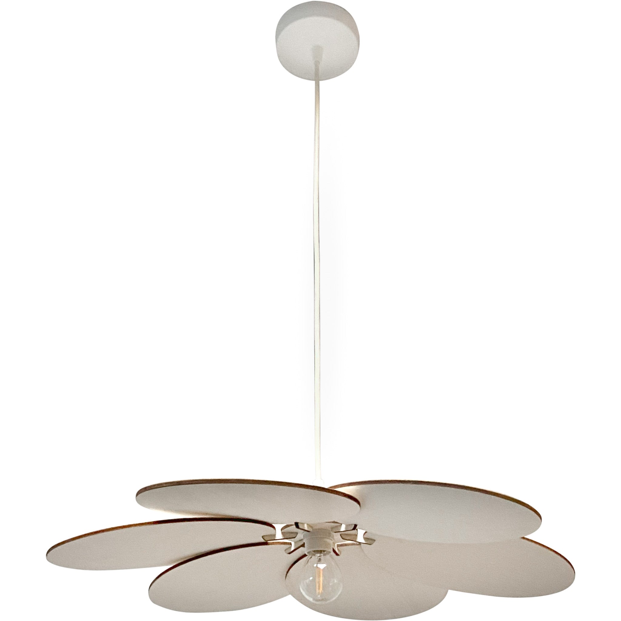 Houten hanglamp | Bloem - blank