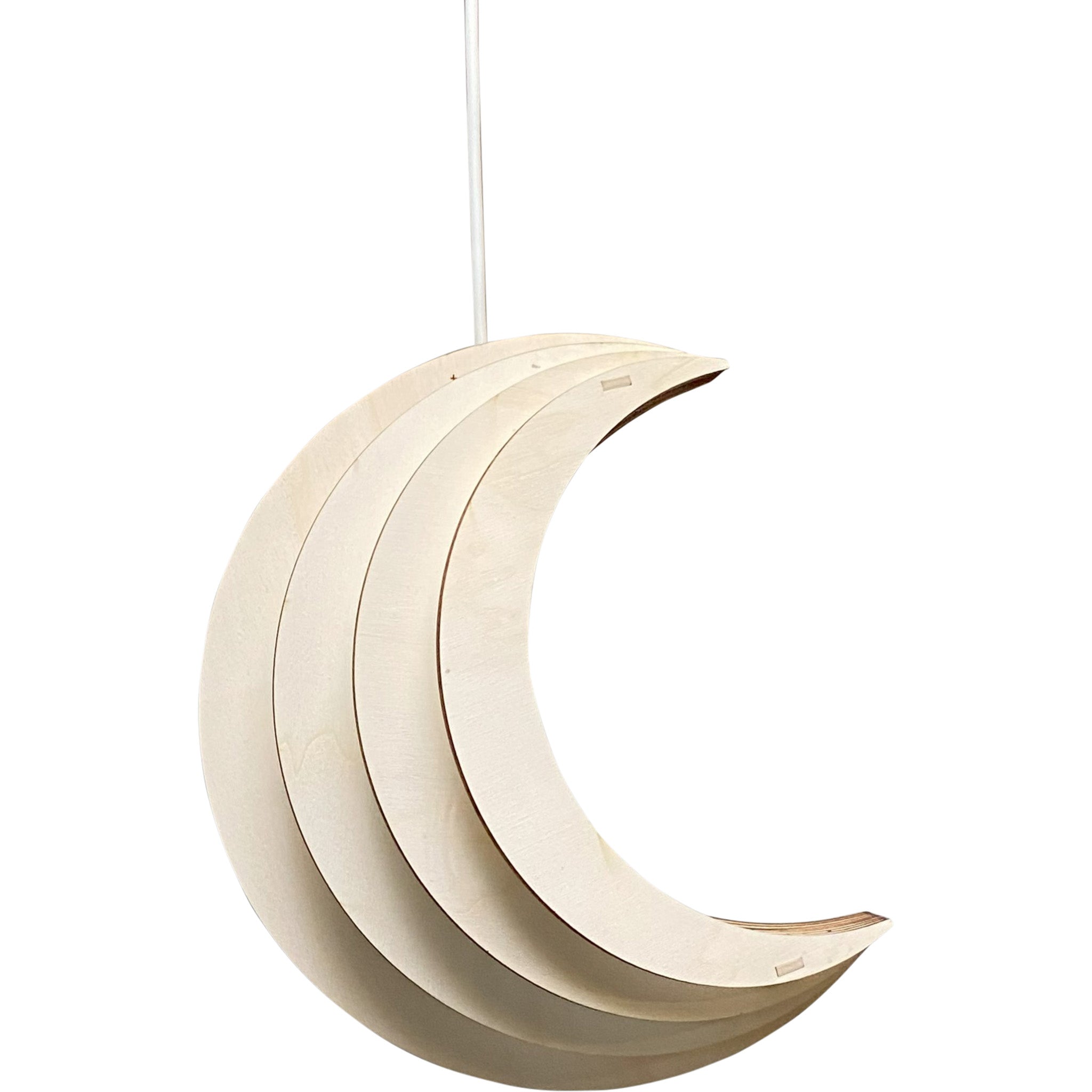 Houten hanglamp | Maan - blank