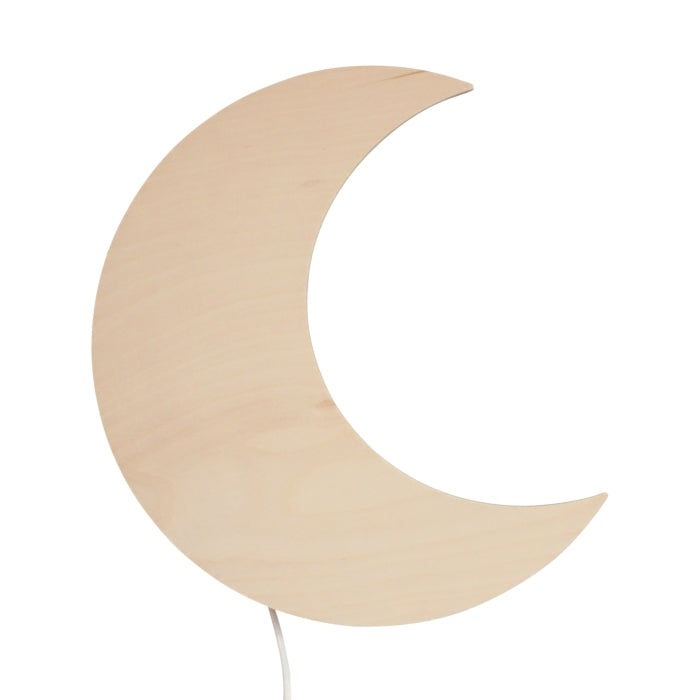 Houten wandlamp | Maan - blank