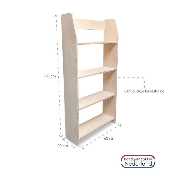 Moodie wandkast | open kast wandrek | 4 planken - blank