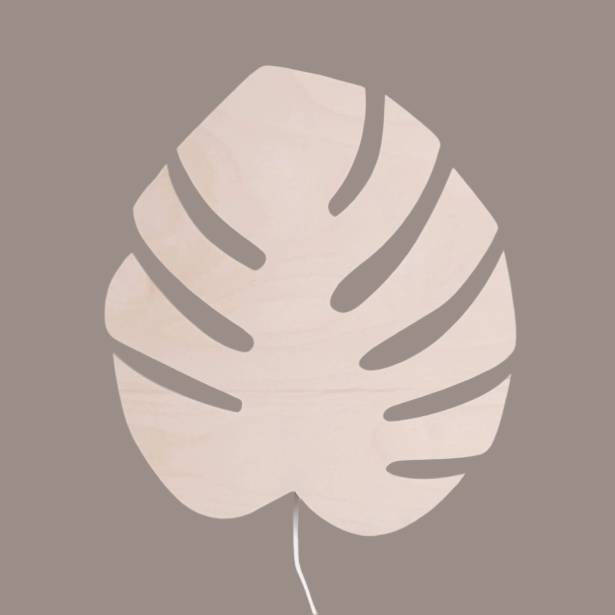 Houten wandlamp | Monstera blad - blank
