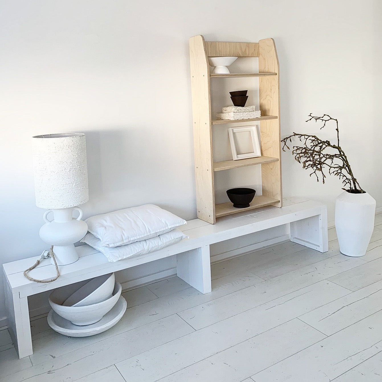 Moodie wandkast | open kast wandrek | 4 planken - blank