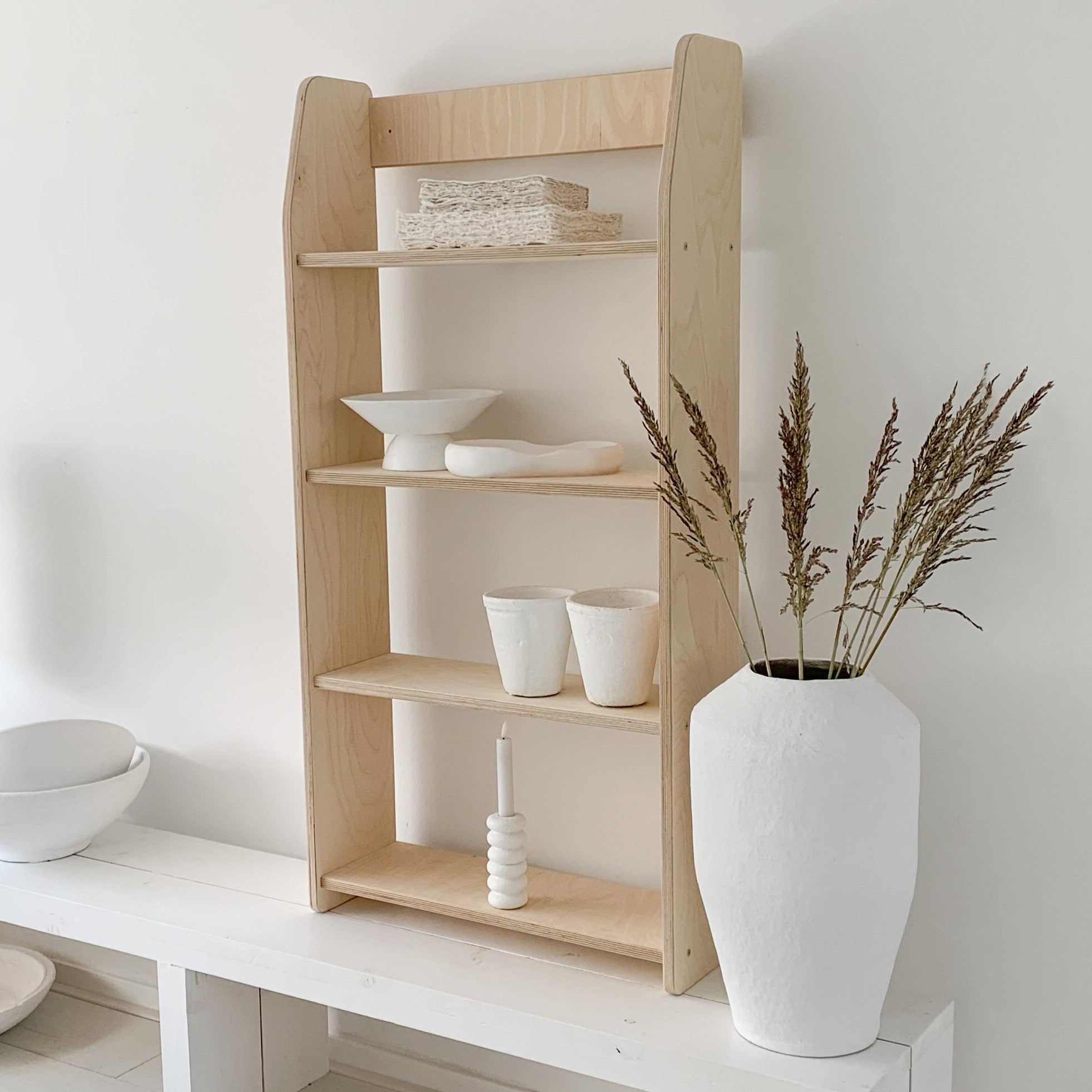 Moodie wandkast | open kast wandrek | 4 planken - blank