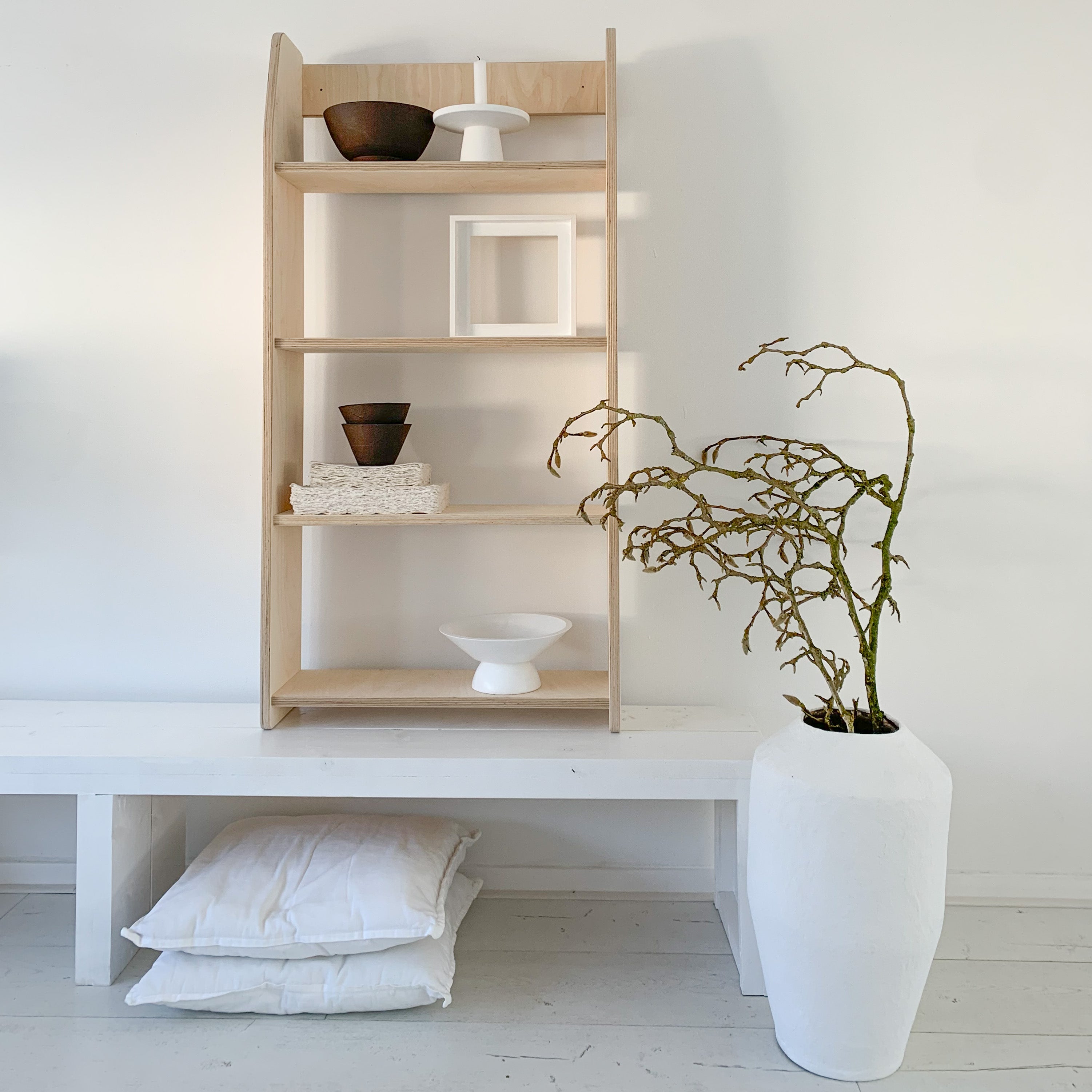 Moodie wandkast | open kast wandrek | 4 planken - blank