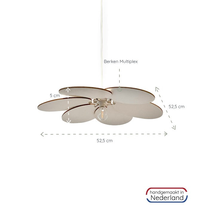 Houten hanglamp | Bloem - blank