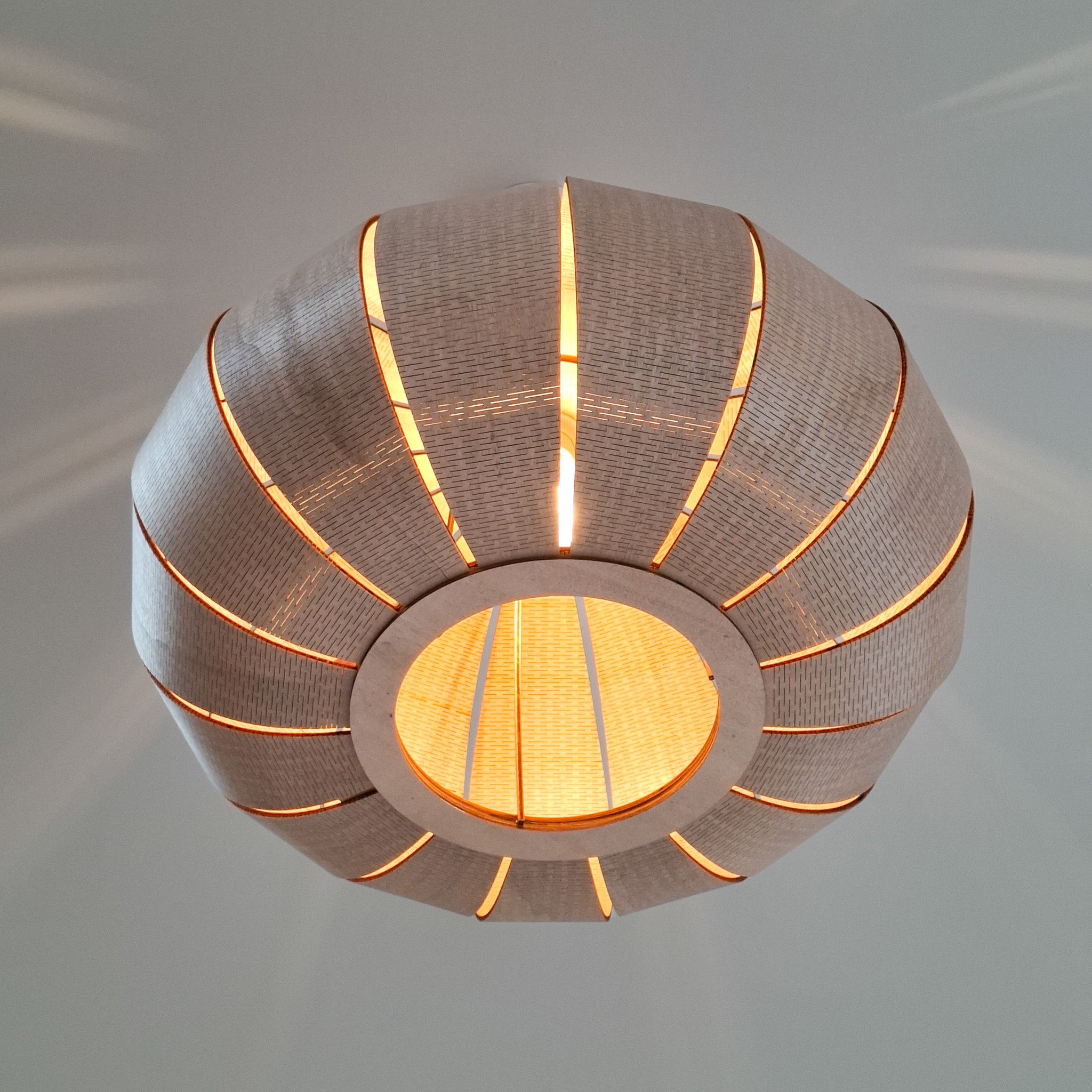 Houten hanglamp Kumo - Linen 55 cm