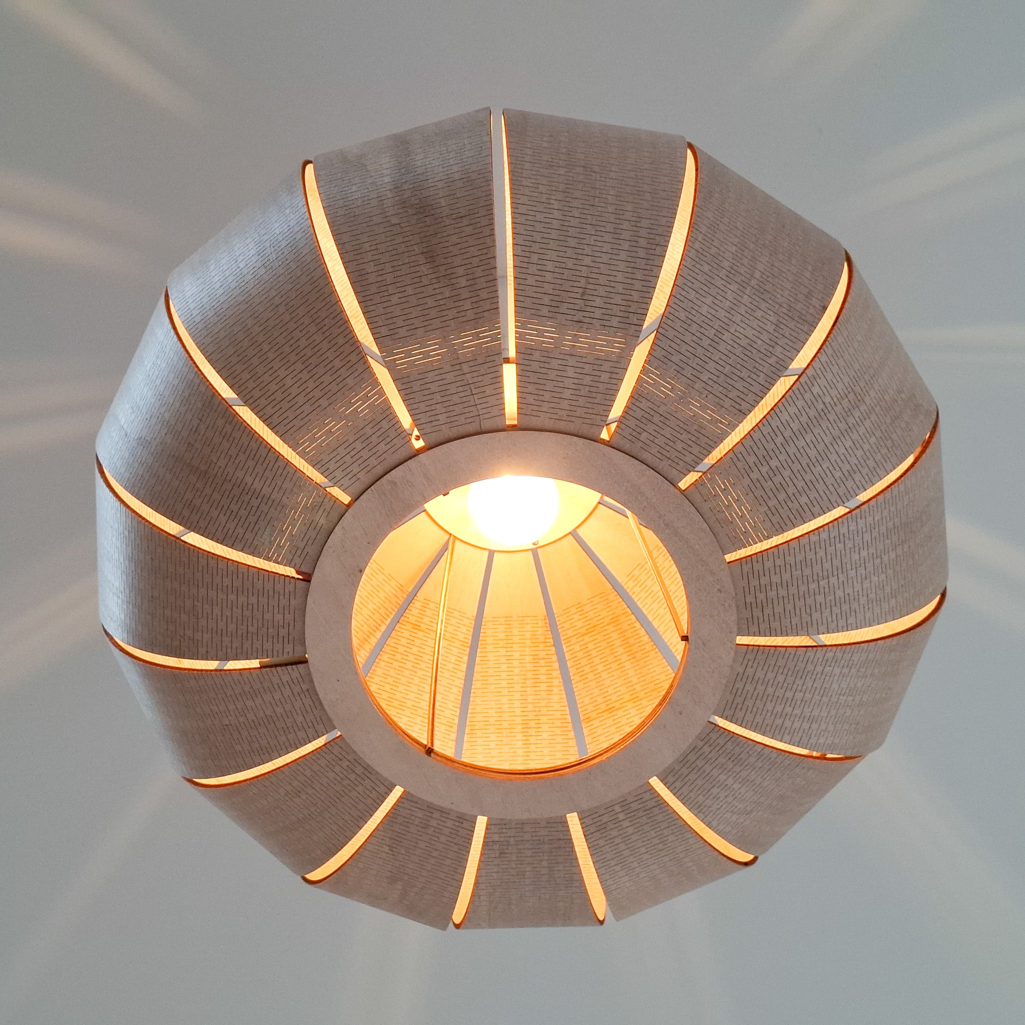 Houten hanglamp Kumo - Linen 55 cm