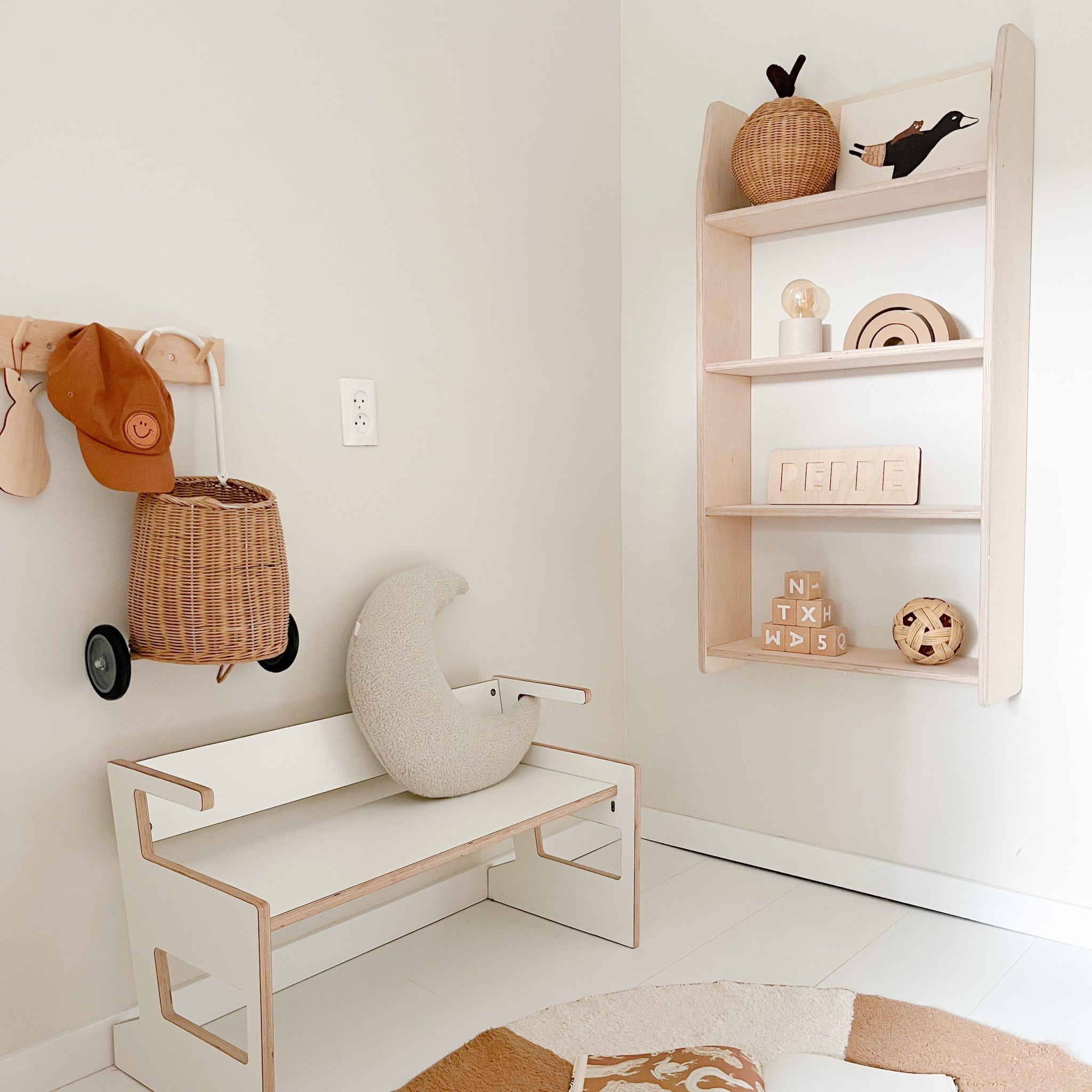 Moodie wandkast | open kast wandrek | 4 planken - blank